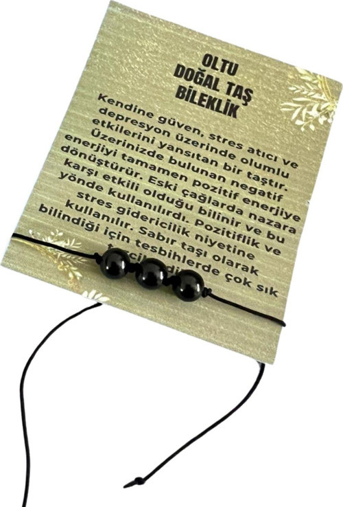 Sertifikalı Oltu Taşı Bileklik Asansörlü Kilit Sistemi Sürpriz Hediyeli