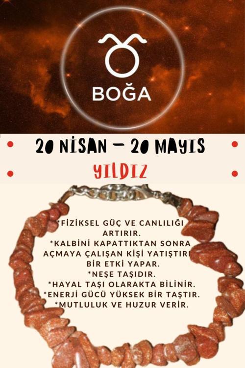 Sertifikalı Burç Taşı Boğa Burcu Yıldız Taşı Bileklik