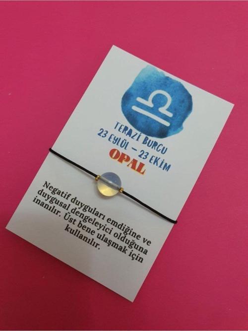 Sertifikalı Terazi Burcu Opal Doğal Taş Ip Burç Bilekliği