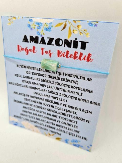 Sertifikalı Doğal Taş Amazonit Taşı Bileklik