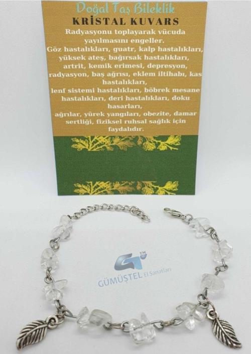 Sertifikalı Kristal Kuvars Taşı Bileklik Orijinal Doğal Taş Tasarım Bileklik