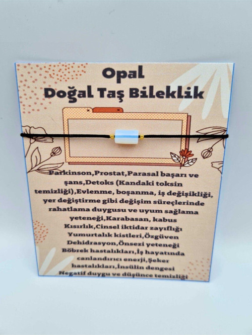 Sertifikalı Doğal Taş Opal Taşı Bileklik