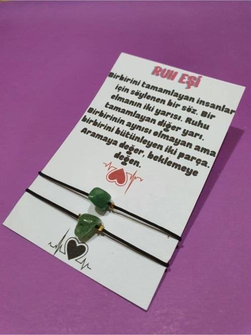 Sertifikalı Ruh Eşi Yeşim Doğal Taşlı Ip Bileklik