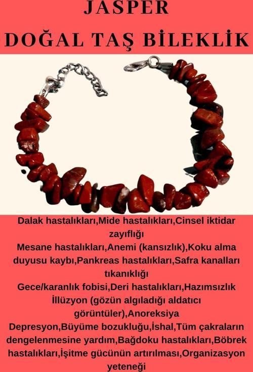 Sertifikalı Jasper Doğal Taş Bileklik Aaa Kalite Sürpriz Hediyeli