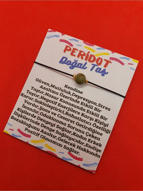 Sertifikalı Peridot Ayarlamalı Bağlama Sistemli Doğal Taş Bilekliksertifikalı