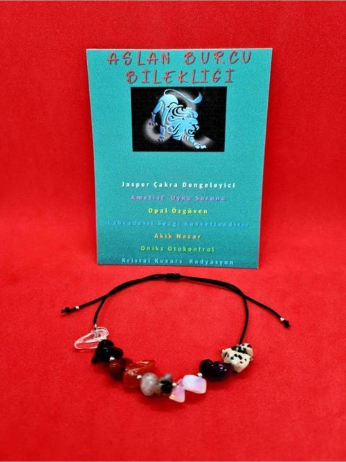 Sertifikalı Aslan Burcu Bileklik Doğal Taş