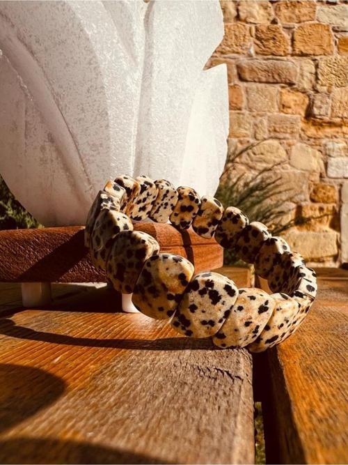 Sertifikalı Doğal Dalmaçyalı Jasper Taşı Özel Kesim Rolex Bileklik Aaa Kalite