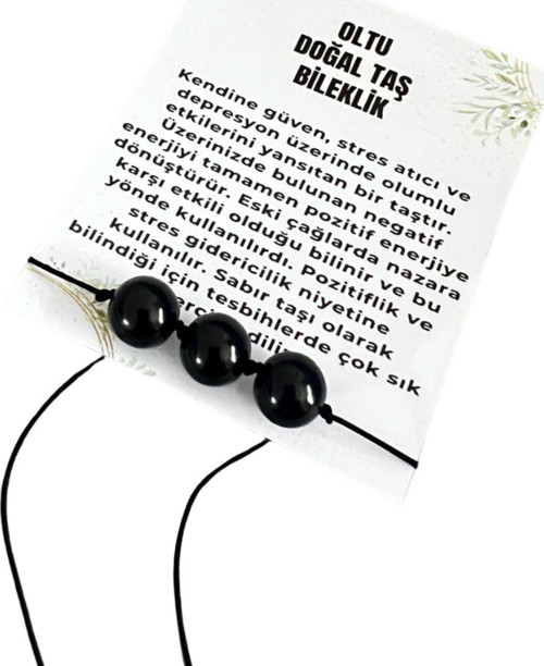 Sertifikalı Oltu Taşı Bileklik Asansörlü Kilit Sistemi Sürpriz Hediyeli