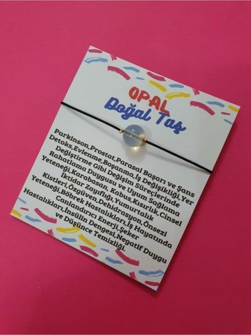 Sertifikalı Opal Taşı Bileklik Ip Ayarlamalı Makrome