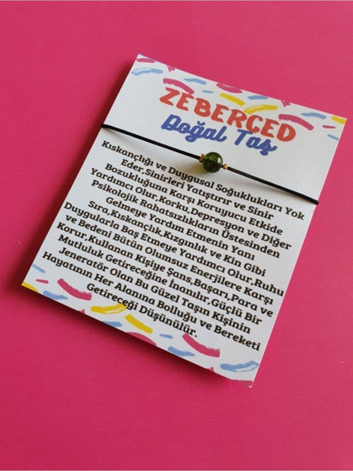 Sertifikalı Orijinal Doğal Zeberced Taşı Bileklik 6mm
