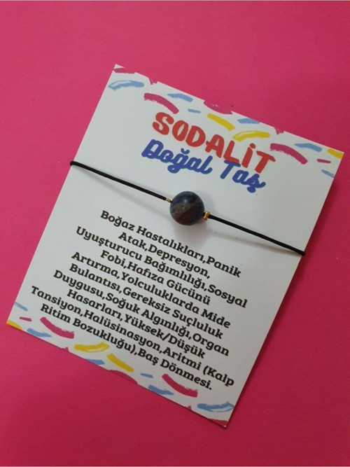 Sertifikalı Sodalit Doğal Taş Bileklik
