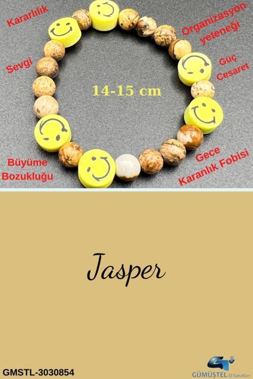 Sertifikalı Jasper Doğal Taş Çocuk Bilekliği