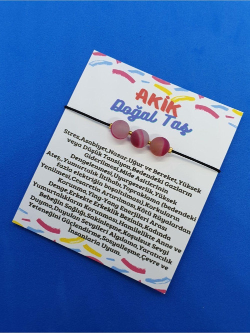Sertifikalı Akik Doğal Taş Bileklik