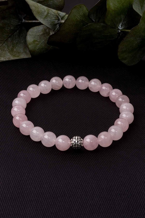 Sertifikalı Pembe Kuvars Doğal Taş Bileklik 8 Mm Aaa Kalite Sürpriz