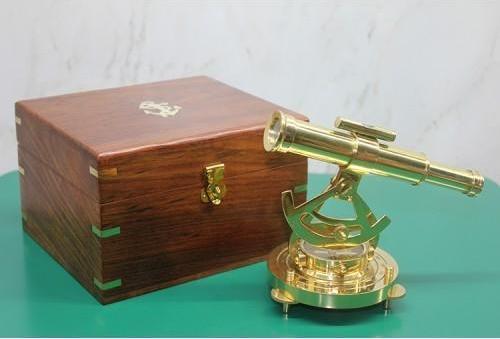 Büro Ev Ofis Hediyesi için Ahşap Kutulu Pusulalı Maksi Prestij Dürbün 