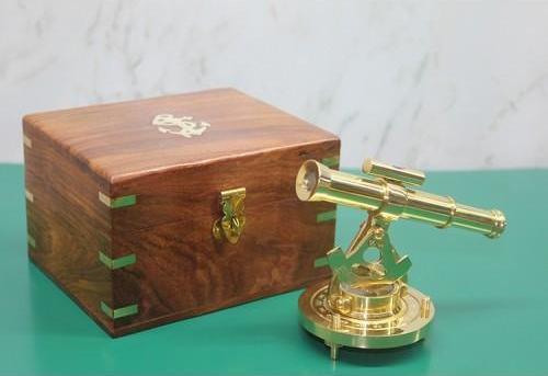 Büro Ev Ofis Hediyesi için Ahşap Kutulu Pusulalı Prestiş Dürbün