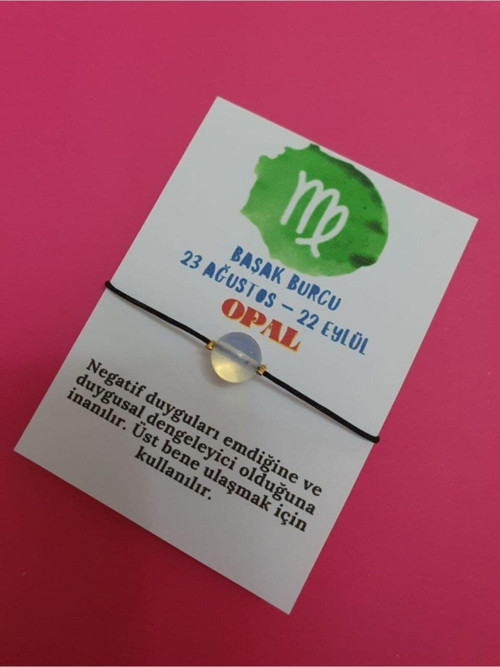 Sertifikalı Başak Burcu Opal Doğal Taş Ip Burç Bilekliği