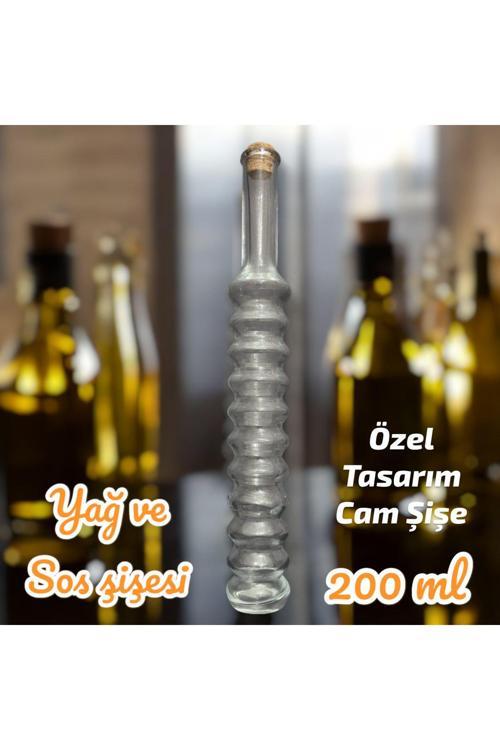 1 Adet 200 Ml Cam Boş Şişe | Zeytinyağ | Sıvı Yağ | Nar Ekşisi | Sos Şişesi | Özel Tasarım Size