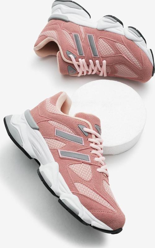Unisex Pudra Poli Taban Anorak Desenli Yüksek Taban Bağcıklı Spor Ayakkabı