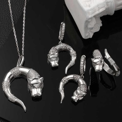 ​Gümüş Kaplan Figürlü Kadın Set SL6039
