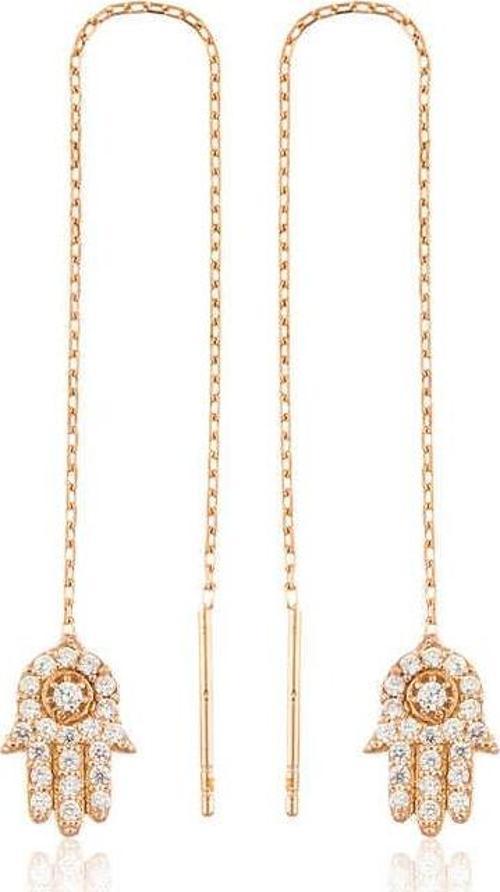 Gümüş Zincirli Fatma Ana Eli Küpe SL2158