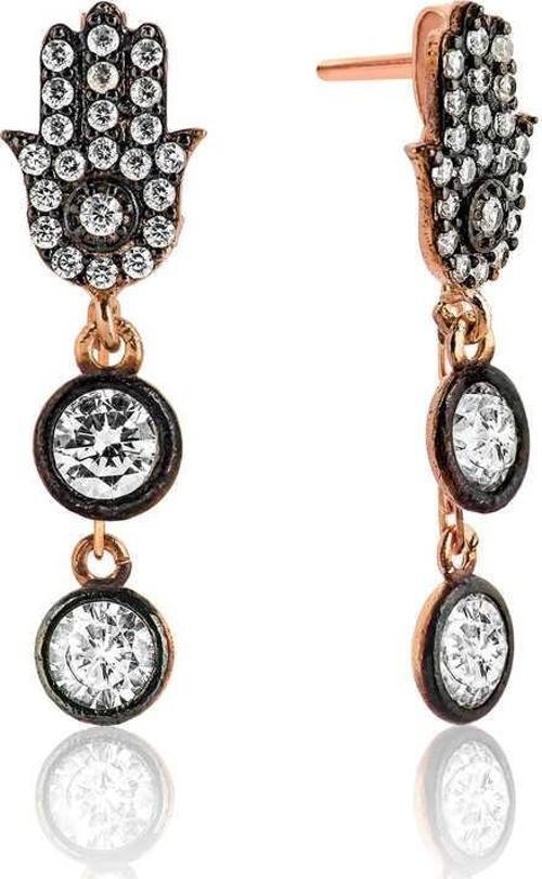 Gümüş Sallantılı Fatma Ana Eli Küpe SL2193