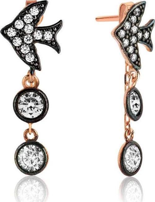 Gümüş Zincirli Kırlangıç Küpe SL2192