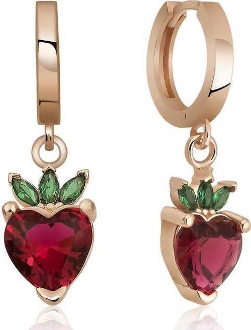 Gümüş Çilek Figür Meyve Küpe SL3861