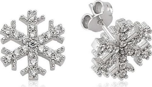 Gümüş Kar Tanesi Çivili Küpe SL2891