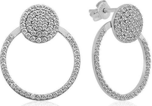 Gümüş Beyaz Halka Küpe SL3276