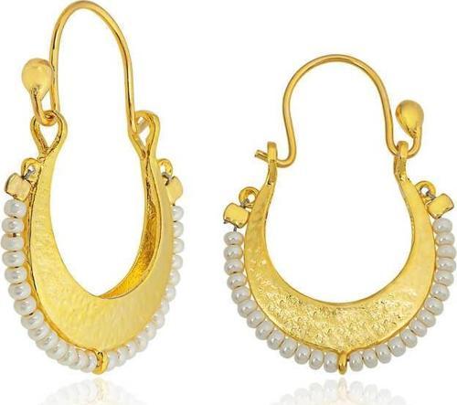 ​Gümüş Beyaz Taşlı Bohem Küpe SL2386