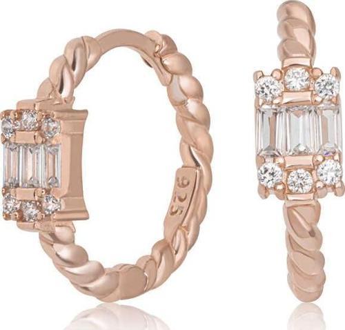 Gümüş Baget Taşlı Kadın Küpe SL4967