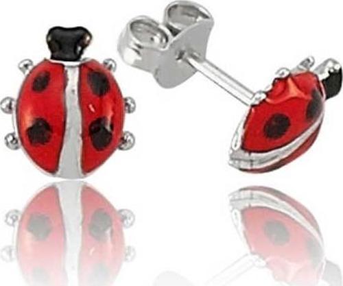 Gümüş Uğur Böceği Çivili Küpe SL1339