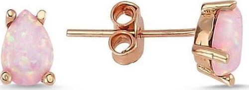 ​Gümüş Damla Pembe Opal Taş Küpe  SL10718