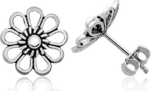 Gümüş Telkari Papatya Çivili Küpe SL2100