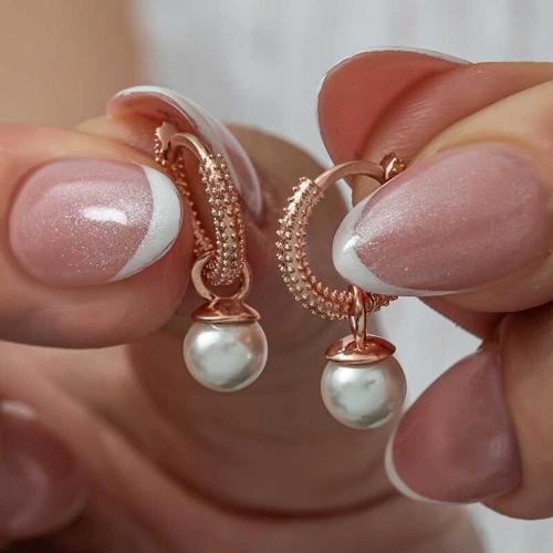 Gümüş Rose İnci Kadın Küpe SL8181