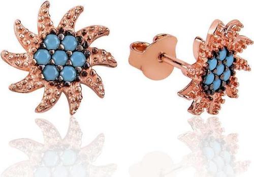 Gümüş Güneş Çivili Küpe SL6451