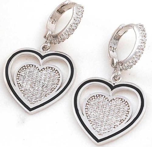 ​Gümüş Sallantılı Kalp Kadın Küpe SL6180