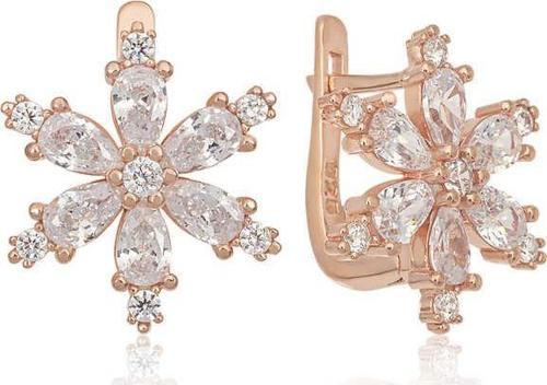 Gümüş Beyaz Lotus Çiçeği Kadın Küpe SL4947