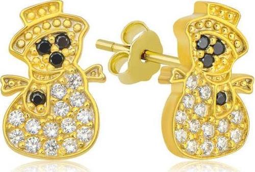 Gümüş Gold Kardan Adam Kadın Küpe SL5165