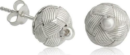 Gümüş Kazaziye Örgü Çivili Küpe SL5238