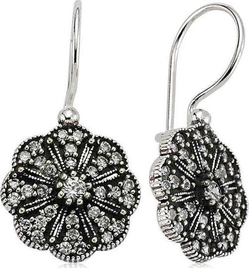Gümüş Sallantılı Çiçek Küpe  SL2114
