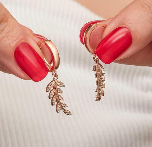 Gümüş Rose Sallantılı Başak Kadın Küpe SL9018