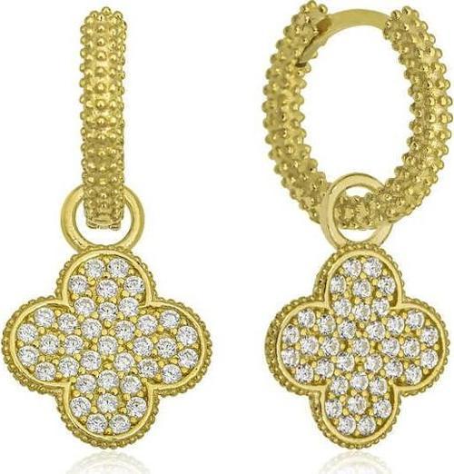 Gümüş Halka Yonca Bayan Küpe SL4354