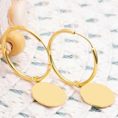 Gümüş Gold Sallantılı Halka Kadın Küpe SL6815