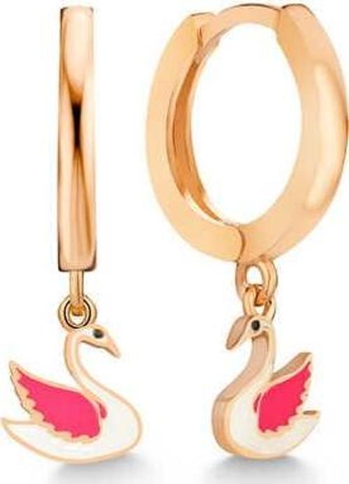 Gümüş Rose Kuğu Sallantılı Kadın Küpe SL5463