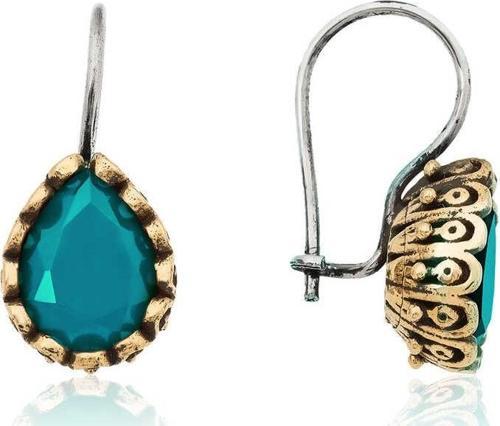 Gümüş Turkuaz Damla Otantik Kadın Küpe SL6483