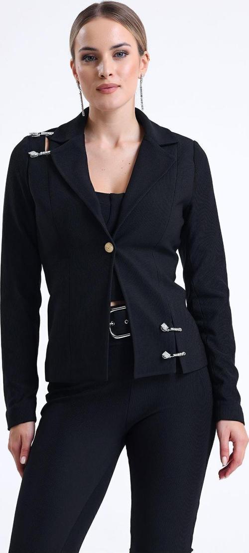 Astarlı İğne Detaylı Ottoban Ceket | Ckt34752 Siyah