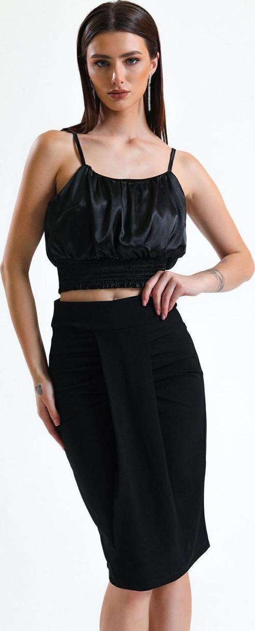 Büzgülü Scuba Kalem Etek | Etk33076 Siyah