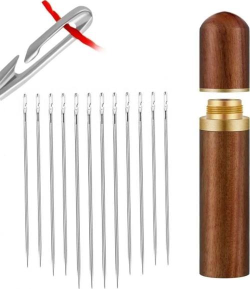 ® 30 Adet İğneli Ahşap Kutulu Dikiş İğne Seti